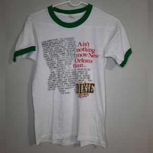 HTF! RARE! Dixie Beer Ringer Thin T-Shirt  Vintage 70s New Orleans Mens Size M